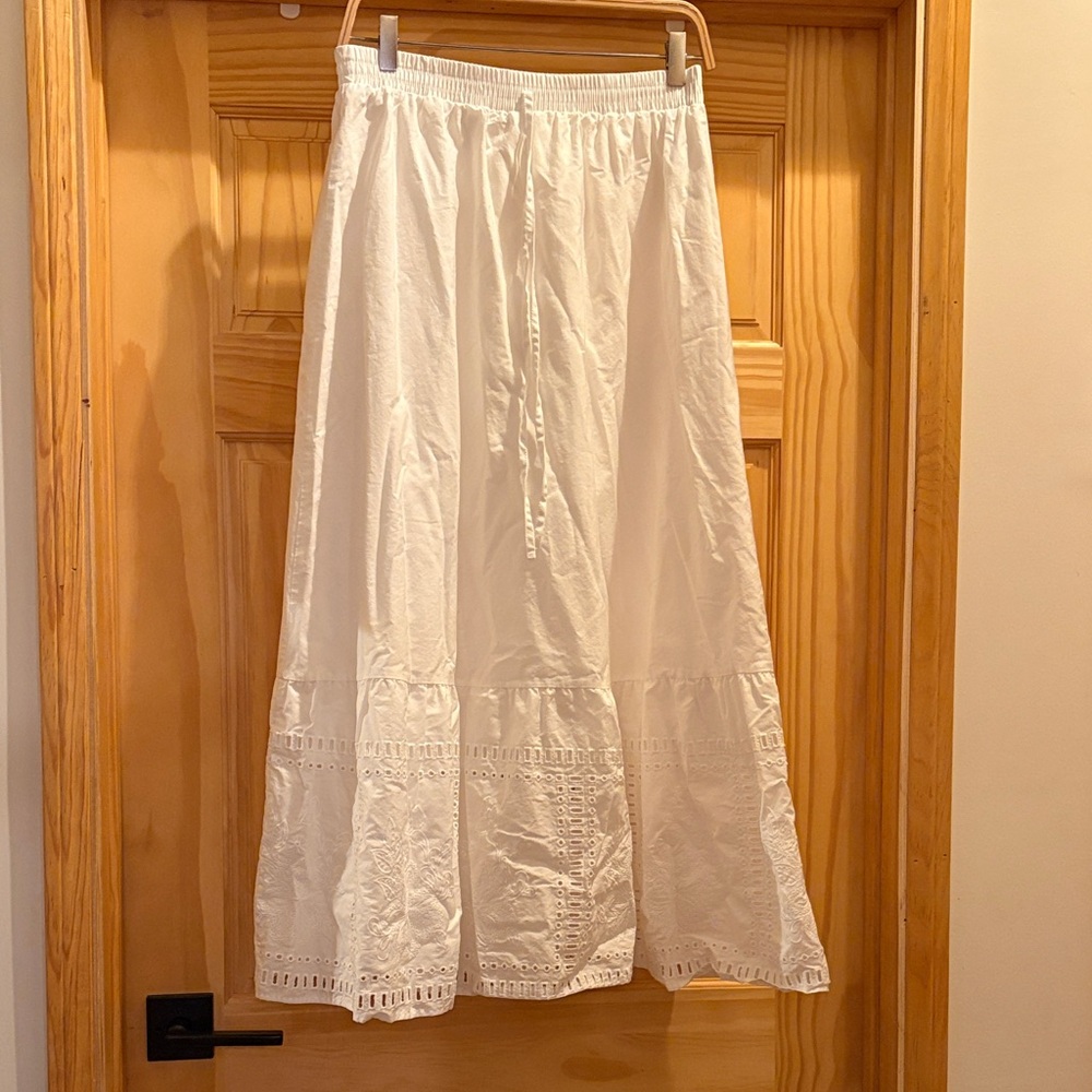 Eyelet White Maxi Skirt